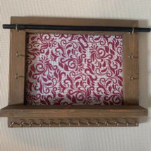 Rustic Wooden Jewelry Organizer for Wall Hanging